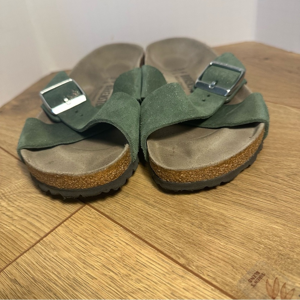 Birkenstock Siena Green Suede Sandals - Picture 3 of 7